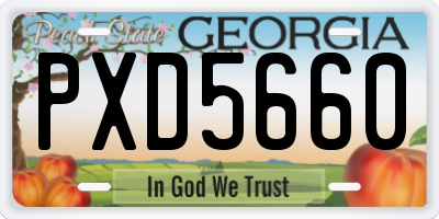 GA license plate PXD5660