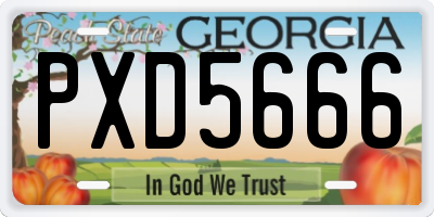 GA license plate PXD5666