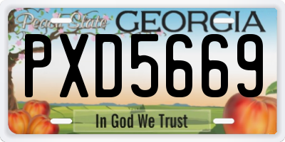 GA license plate PXD5669