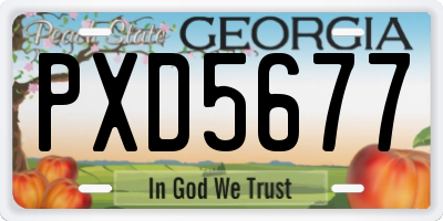 GA license plate PXD5677