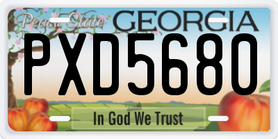 GA license plate PXD5680