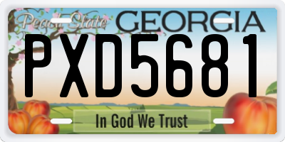 GA license plate PXD5681