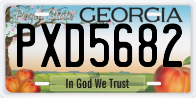 GA license plate PXD5682