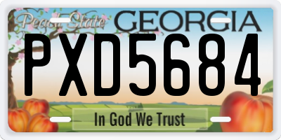 GA license plate PXD5684
