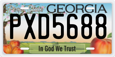 GA license plate PXD5688