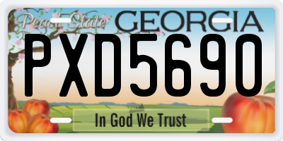 GA license plate PXD5690