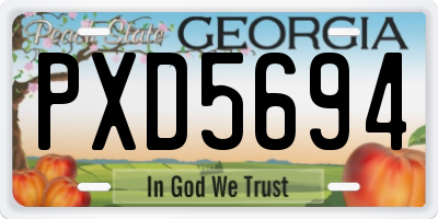 GA license plate PXD5694