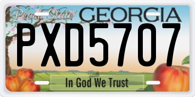GA license plate PXD5707