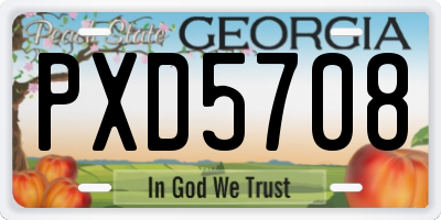 GA license plate PXD5708