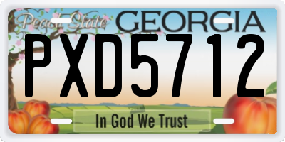 GA license plate PXD5712