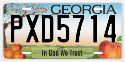 GA license plate PXD5714
