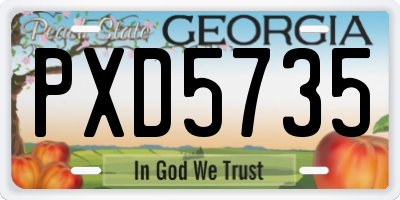 GA license plate PXD5735