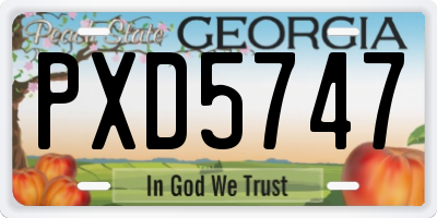GA license plate PXD5747