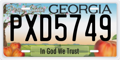 GA license plate PXD5749