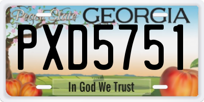 GA license plate PXD5751