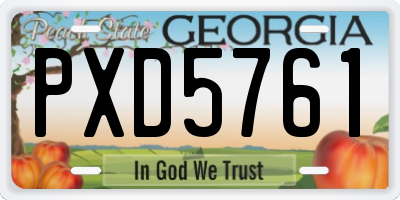 GA license plate PXD5761