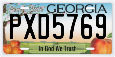 GA license plate PXD5769
