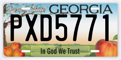 GA license plate PXD5771