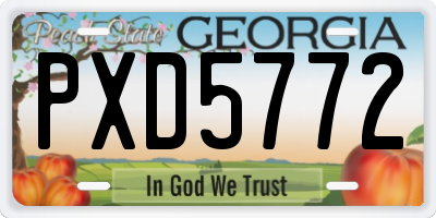 GA license plate PXD5772