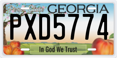 GA license plate PXD5774