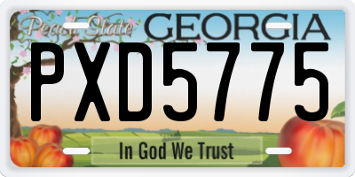 GA license plate PXD5775