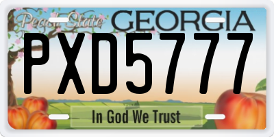 GA license plate PXD5777