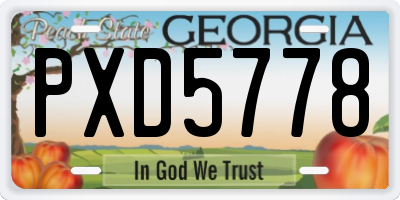 GA license plate PXD5778