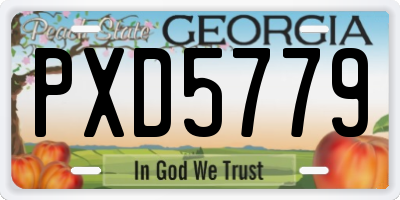 GA license plate PXD5779