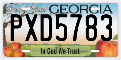 GA license plate PXD5783