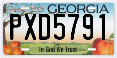 GA license plate PXD5791