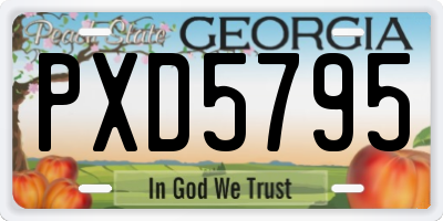 GA license plate PXD5795