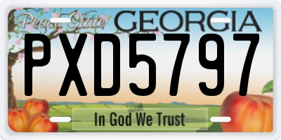 GA license plate PXD5797
