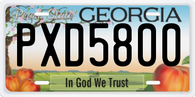 GA license plate PXD5800