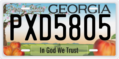 GA license plate PXD5805