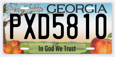 GA license plate PXD5810
