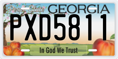 GA license plate PXD5811