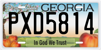 GA license plate PXD5814