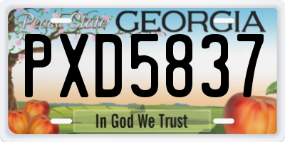 GA license plate PXD5837