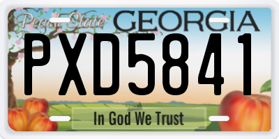 GA license plate PXD5841