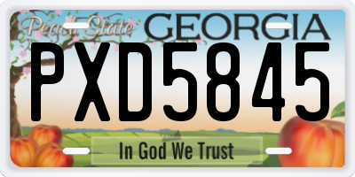 GA license plate PXD5845