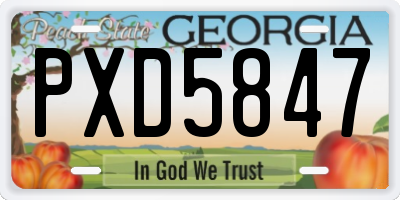 GA license plate PXD5847