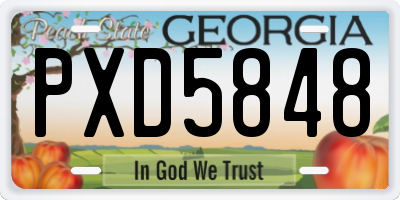 GA license plate PXD5848