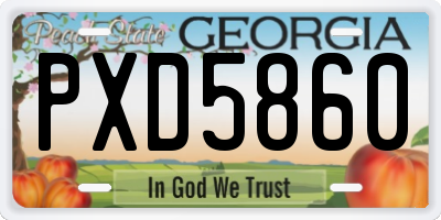 GA license plate PXD5860