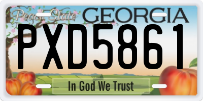 GA license plate PXD5861