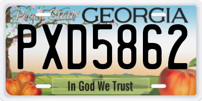 GA license plate PXD5862