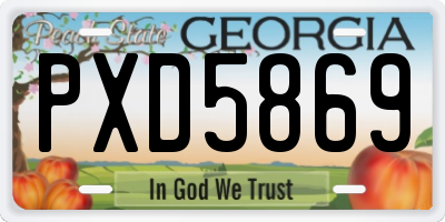 GA license plate PXD5869