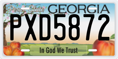 GA license plate PXD5872