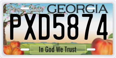 GA license plate PXD5874