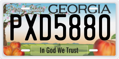 GA license plate PXD5880