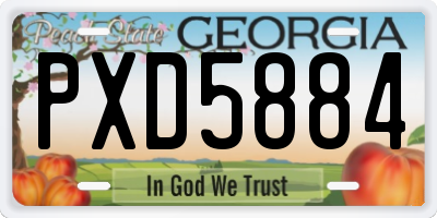 GA license plate PXD5884